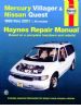 Mercury Villager & Nissan Quest 1993-2001 Haynes Owners Service & Repair Manual